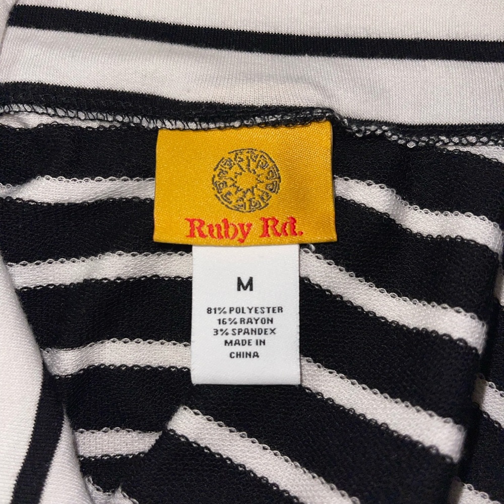 Ruby Rd. Black And White Striped Top - image 2